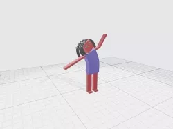 3D BOXWOMAN DANCING Low-poly 3D model