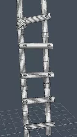 A bamboo ladder 3D model