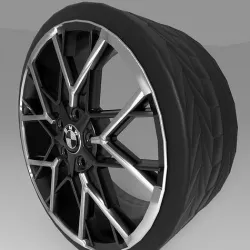 Alloy wheel stylish rim 18 inch lowpoly Low-poly 3D model