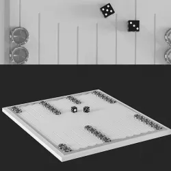Backgammon game of 3D model
