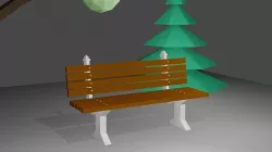 Bench Low-poly 3D model