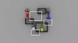 Black and White wooden shelf 3D model