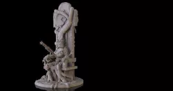 Blasphemous Fan Art Penitent One on Turned Throne 3D model