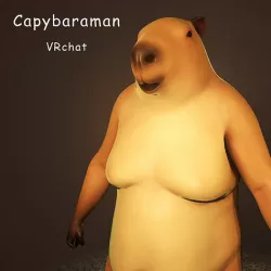 Capybara man Low-poly 3D model