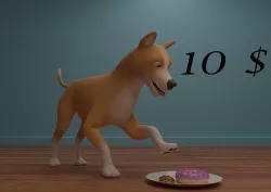 Cartoon Dog Monty 3D model