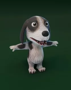 Cartoon Hound Dog 3D Model Low-poly 3D model