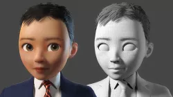 Cartoon male teacher cartoon male clerk cartoon male managers 3D model