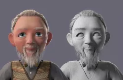 Cartoon old man with binding 3D model