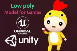  Chibi Chicken Animated For Games  Low-poly 3D model