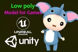 Chibi Elephant  Animated For Games   Low-poly 3D model