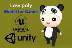 Chibi Panda Animated For Games Low-poly 3D model