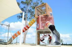 Children Outdoor slide and climb cube tower play equipment 3D model