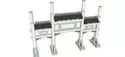 chinese gate 3D model