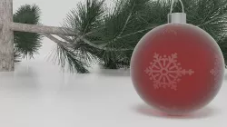 christmas tree toy with snowflake near the christmas tree 3D model