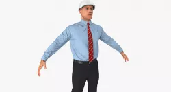 Construction Engineer in Hardhat 3D model
