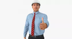 Construction Engineer in Hardhat Rigged for Maya 3D model