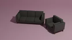 Couch and sofa 3D model
