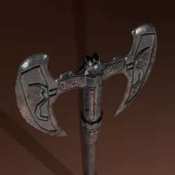 Double Bladed Battle Axe PBR Low-poly 3D model