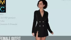 Dress Marvelous Designer Project 3D model