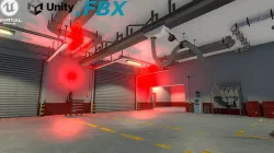 Fire Department - Modular pack with interior Low-poly 3D model
