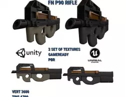 FN P90 RIFLE Low-poly 3D model