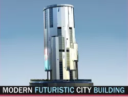 Futuristic Future Modern City Building Skyscraper 17 3D model