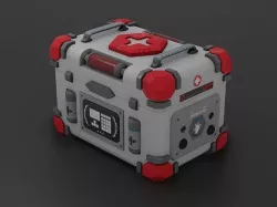 Futuristic Medical Kit Box Low-poly 3D model