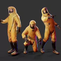 Game-ready Biohazard suit Low-poly 3D model