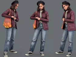 Girl with Oranges 3D model