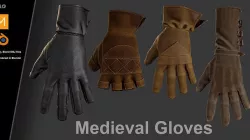 Gloves Medieval Base 3D model