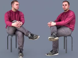 Guy Sits Cross-legged 3D model