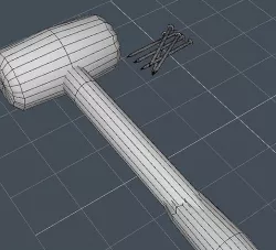 Hammer and nails 3D model