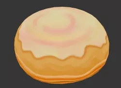 Hand painted butter bread 3D model