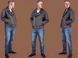 Handsome Man in a Leather Jacket 3D model