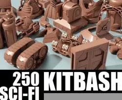 Hard Surface KitBash SciFi  Greeble tech 3D models Vol 1 2022 3D model