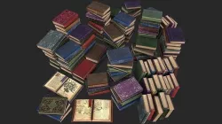 Herbalist Books Set Low-poly 3D model