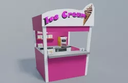 Ice Cream Stand - Shop - Sorveteria Low-poly 3D model