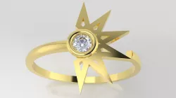 Jewelry half sun ring printable R89 3D model