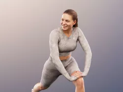 Klara 12620 - Athletic Woman Stretching Low-poly 3D model