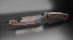 Knife 3D model with blood mark Low-poly 3D model