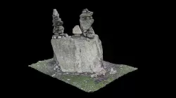 Korea moss valley stone tower 3D model