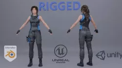Lara Croft Tom Raider Sci fi Costume RIGGED 3D model
