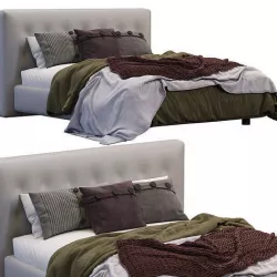Leather Arca Bed By Poliform 3D model