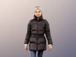 Lilly 12653 - Girl Walking Down Stairs Winter Outfit Low-poly 3D model