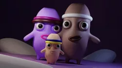 little fish  family Low-poly 3D model