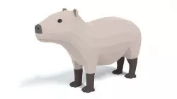 Low Poly Cartoon Capybara Low-poly 3D model