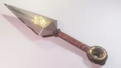 Low Poly Game-Ready Ninja Knife - Kunai Low-poly 3D model