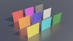 Low Poly Metal Fences 9 color options Low-poly 3D model