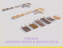 Low Poly Vikings Dock Low-poly 3D model
