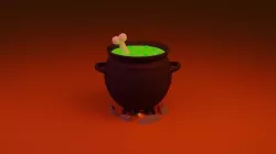 Low Poly Witch Cauldron Low-poly 3D model